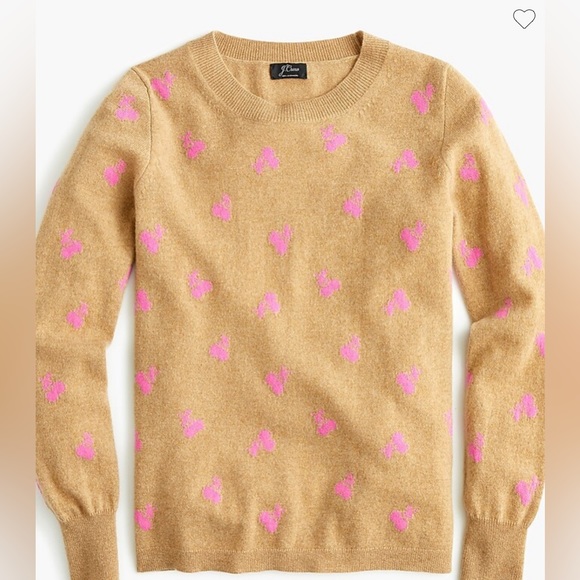 J.Crew cashmere cherry sweater: Medium Camel color with pink cherry 🍒 details. - Picture 1 of 8
